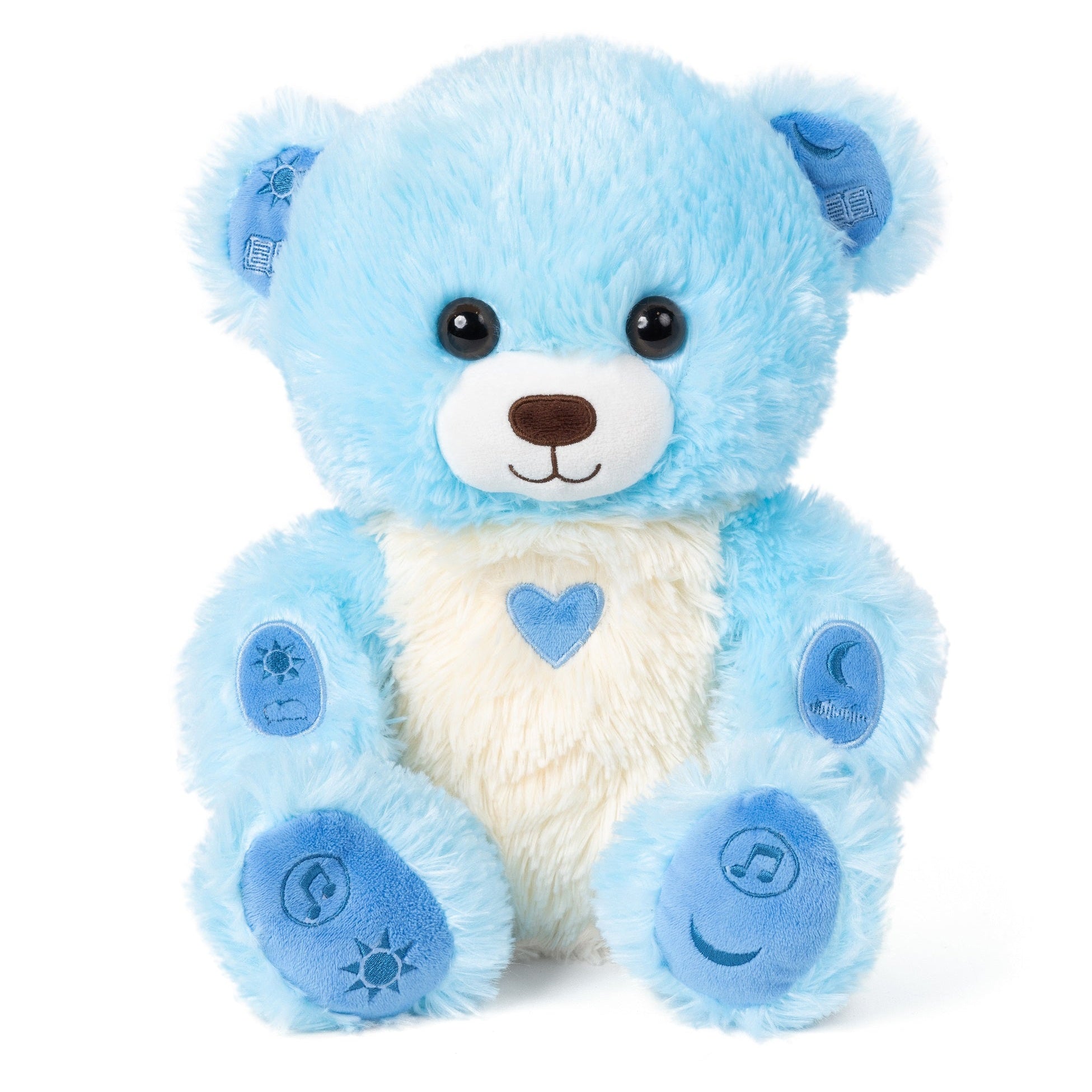 Sparky, Glow Bear - Light Up Stuffed Animal with Voice Recording, Night Light & Pre-Loaded Stories. LED Interactive Plush, Baby & Toddler Early Learning Educational Toy (Blue)